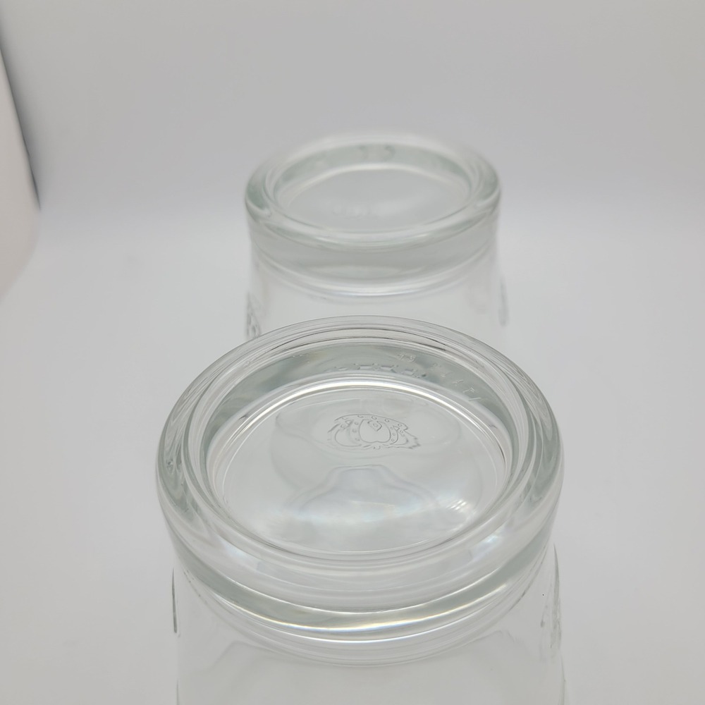 Crown Royal Set of 2 Lowball Whiskey Glass w Embossed Crowns 3.25" ITALY Tapered - Picture 4 of 5